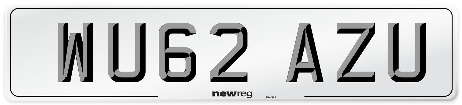 WU62 AZU Number Plate from New Reg